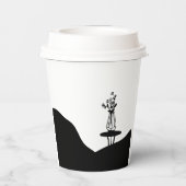 Boho Flower pot on table Papieren Bekers (Achterkant)