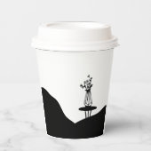 Boho Flower pot on table Papieren Bekers (Voorkant)