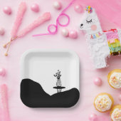 Boho Flower pot on table Papieren Bordje (Feest)