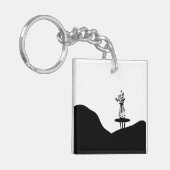 Boho Flower pot on table Sleutelhanger (Voorkant Links)