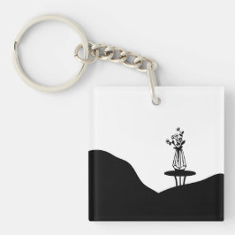 Boho Flower pot on table Sleutelhanger