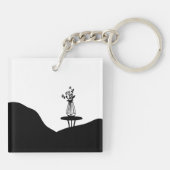 Boho Flower pot on table Sleutelhanger (Achterkant)