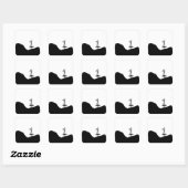 Boho Flower pot on table Vierkante Sticker (Vel)