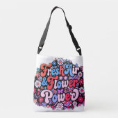 Boho Flower Power Grafisch Crossbody Tas (Achterkant)