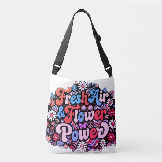 Boho Flower Power Grafisch Crossbody Tas (Voorkant)