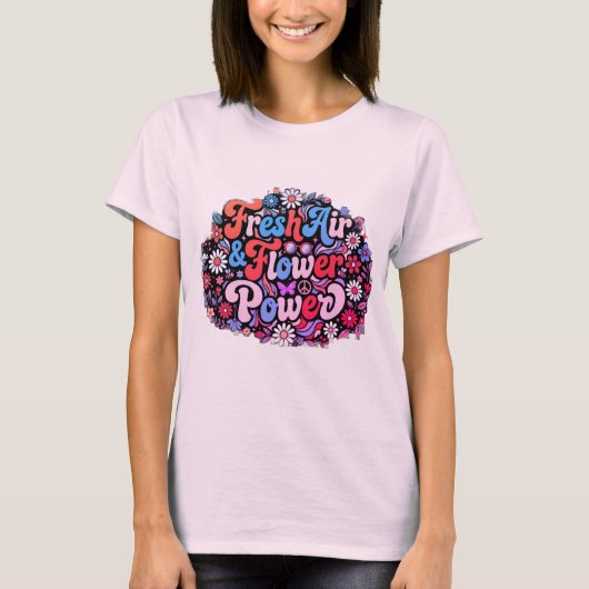 Boho Flower Power Grafisch T-shirt (Voorkant)