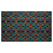 Boho Flower Power op zwart Stof (Fat Quarter)