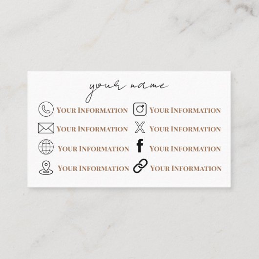 Boho Flower Visitekaartje (Achterkant)