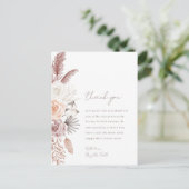 Boho flower vrijgezellenfeest bedankje feestdagenkaart (Staand voorkant)