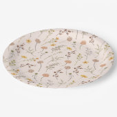 Boho Flower Waterverf Wildflower Papieren Bordje (Gekanteld)