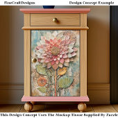 Boho Flower with Artisan Texture DZ9L Decoupage Tissuepapier