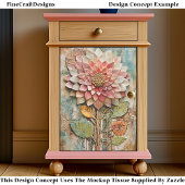 Boho Flower with Artisan Texture DZ9R Decoupage Tissuepapier