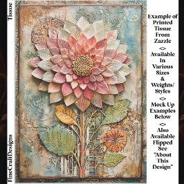 Boho Flower with Artisan Texture DZ9R Decoupage Tissuepapier