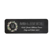 Boho Flower Wreath Rustic Chalkboard Wedding Etiket (Voorkant)