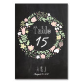 Boho Flower Wreath Rustic Chalkboard Wedding Kaart (Voorkant)