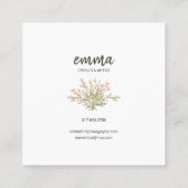 Boho Flower Wreath Vierkante Visitekaartje (Achterkant)