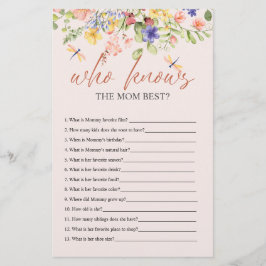 Boho Flowers and Dragonfly BABY SHOWER WHO KENNIS Flyer