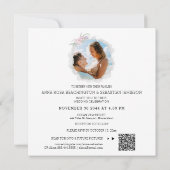 *~* Boho Flowers AR12 QR RSVP Wedding Invitation Kaart (Achterkant)