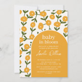 Boho Flowers Baby in Bloom Shower Invitation Kaart (Voorkant)