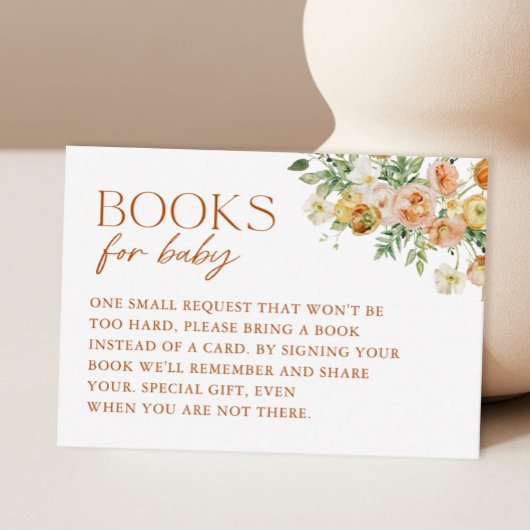 Boho Flowers Baby shower Books for Baby Informatiekaartje