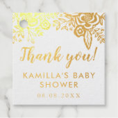 Boho Flowers Baby shower Dank u Bedankjes Labels (Voorkant)