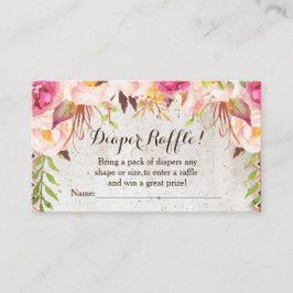 Boho Flowers baby shower Luier Raffle Cards Informatiekaartje