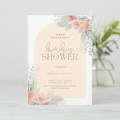 Boho Flowers Bohemian Desert Meisje Baby shower Kaart (Staand voorkant)