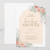 Boho Flowers Bohemian Desert Meisje Baby shower Kaart (Voorkant / Achterkant)