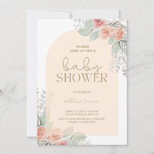 Boho Flowers Bohemian Desert Meisje Baby shower Kaart