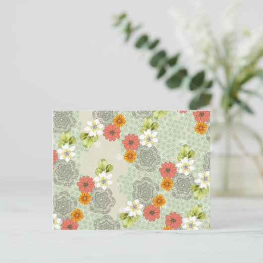 Boho  Flowers Briefkaart (Staand voorkant)