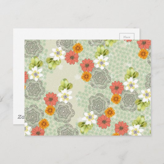 Boho  Flowers Briefkaart (Voorkant / Achterkant)