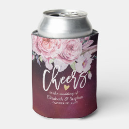 Boho Flowers Burgundy Red Blikjeskoeler
