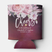 Boho Flowers Burgundy Red Blikjeskoeler (Achterkant)