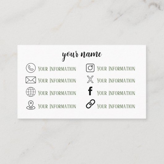 Boho Flowers & Camera Visitekaartje (Achterkant)