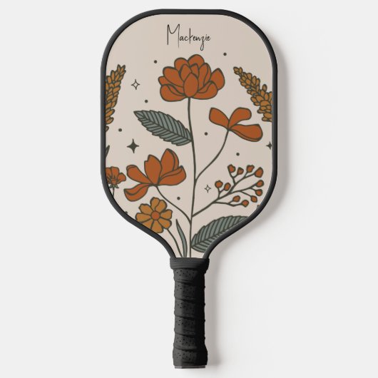 Boho Flowers Custom Pickleball Paddle (Voorkant)