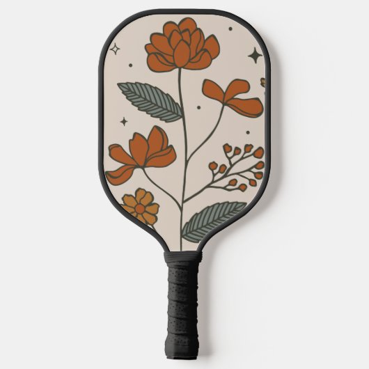 Boho Flowers Custom Pickleball Paddle (Achterkant)