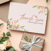 Boho Flowers Dragonfly Dank je bruiloft Kaart