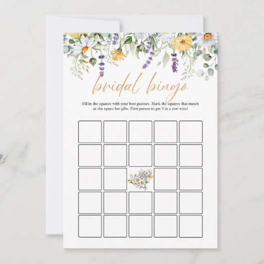 Boho Flowers Dragonfly Vrijgezellenfeest Bingo DIG Kaart (Voorkant)