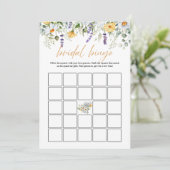 Boho Flowers Dragonfly Vrijgezellenfeest Bingo DIG Kaart (Staand voorkant)