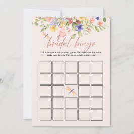 Boho Flowers Dragonfly Vrijgezellenfeest Bingo DIG Kaart