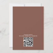 Boho Flowers Elegant Modern Budget QR Code Wedding Kaart (Achterkant)