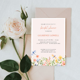 Boho Flowers en Dragonflies Garden Foto Kaart