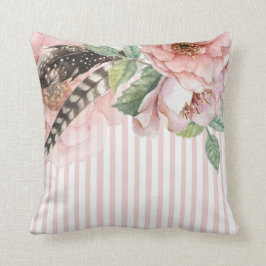 Boho Flowers en Feathers Kussen