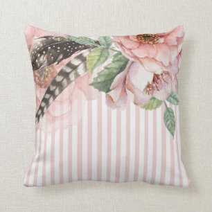 Boho Flowers en Feathers Kussen