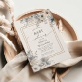 Boho Flowers Floral Wildflower Rustiek Baby shower Kaart