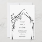 Boho Flowers Geometric Wedding Invitation Kaart (Voorkant)