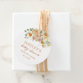 Boho Flowers Girl Baby shower Bedankt Bedankjes Labels (In situ)