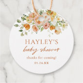Boho Flowers Girl Baby shower Bedankt Bedankjes Labels (Achterkant)