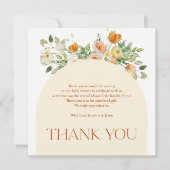 Boho Flowers Girl Baby shower Dank je wel Bedankkaart (Voorkant)