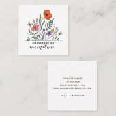 Boho Flowers Handgemaakt door ambachtsman Vierkante Visitekaartje (Voorkant / Achterkant)